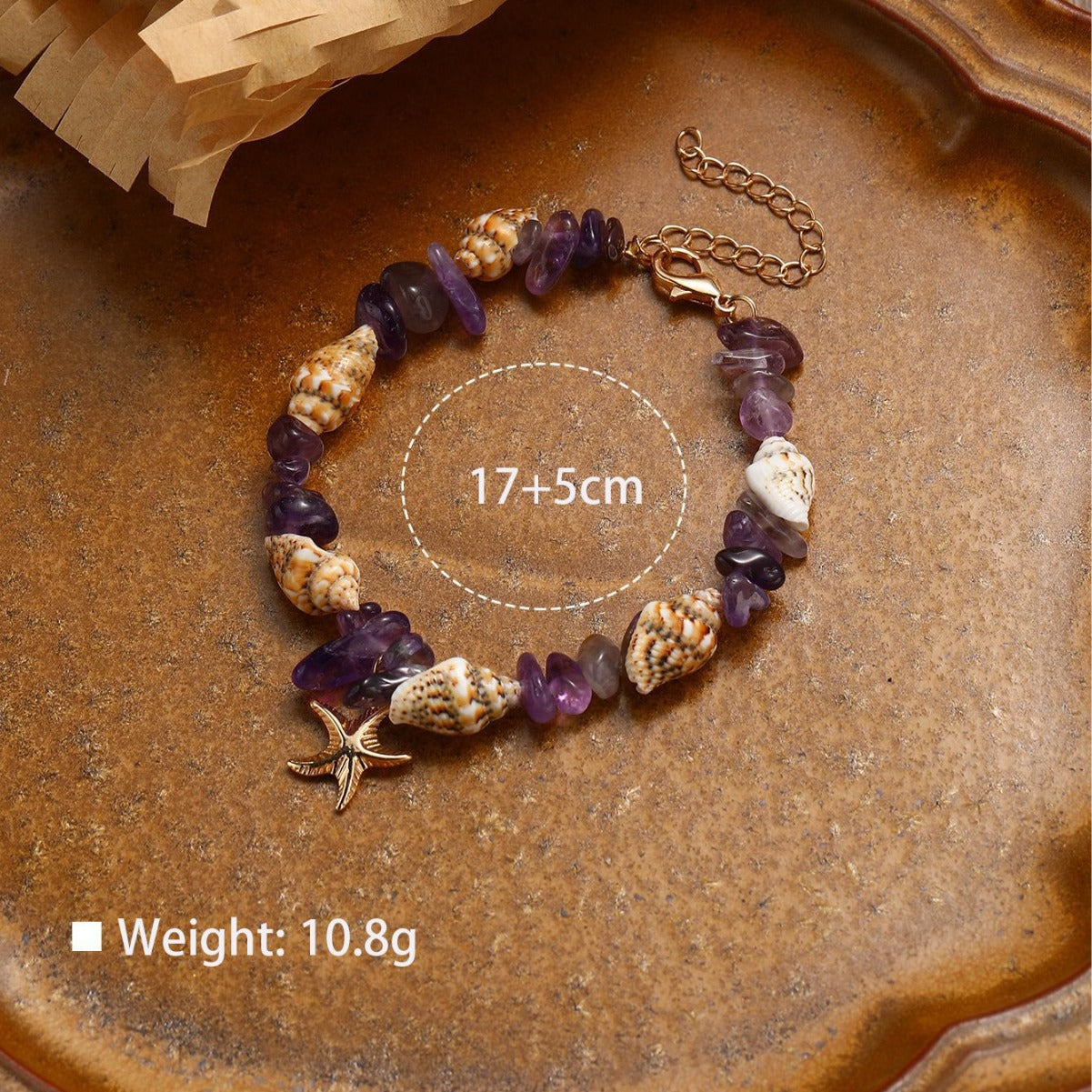 Wholesale Conch Rice Beads Turquoise Beach Starfish Shell Crystal Beads Bracelet